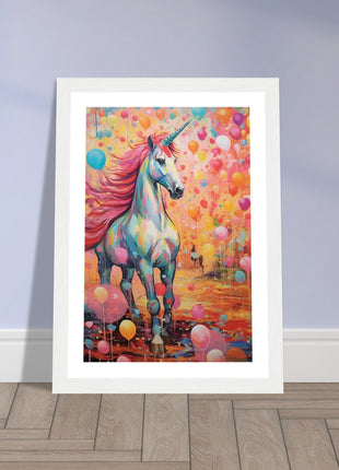 Colorful unicorn kids poster