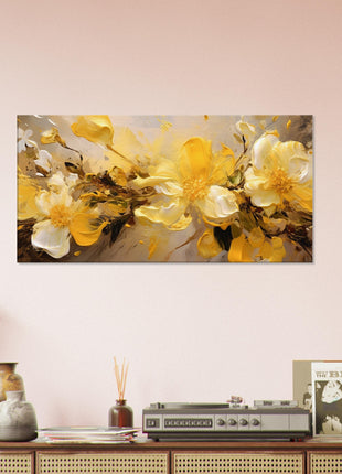 Yellow flower paint explosion poster