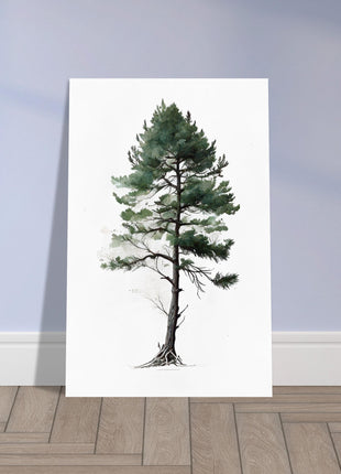 Minimalist serene pine tree poster