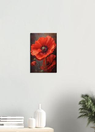 Red poppy flower poster