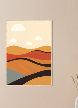 Abstract fall landscape poster