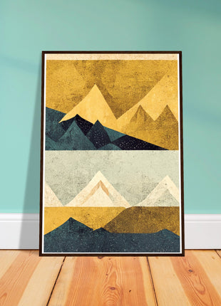 Abstract Mountain Poster - Yellow tones