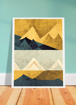 Abstract Mountain Poster - Yellow tones