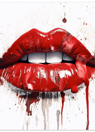 Red painted lips poster