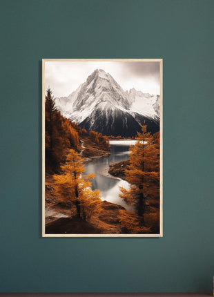 Fall mountain landscape poster