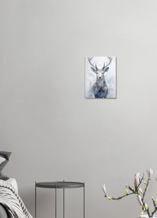 Deer in the mist with geometric blend poster