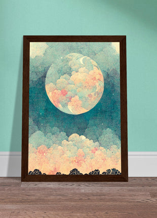 Moon with orange hue poster