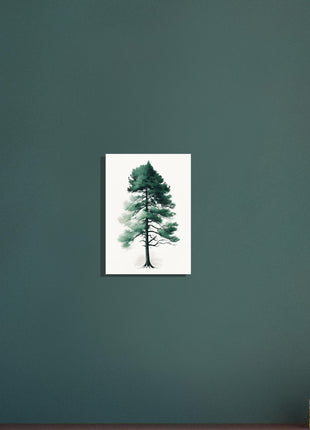 Minimalist tree on white background poster