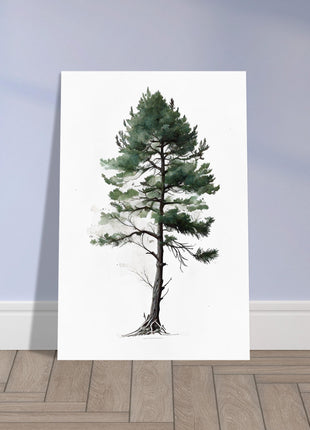 Minimalist serene pine tree poster