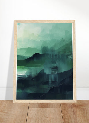 Green abstract sunrise landscape poster (part 3 of 3)