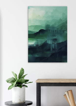 Green abstract sunrise landscape poster (part 3 of 3)