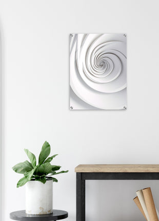 White swirl spiral modern poster