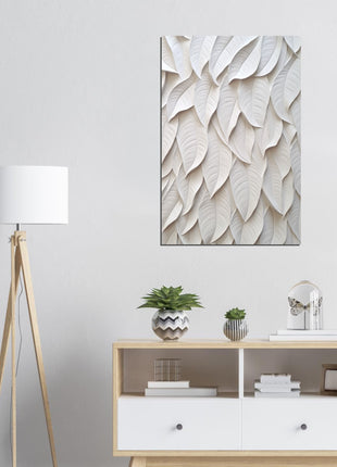 White 3D leaves poster