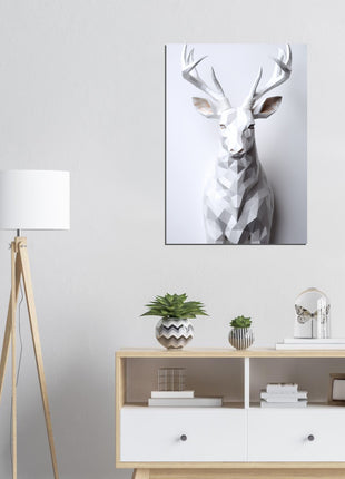 Geometric 3D deer poster