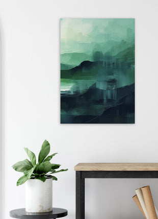 Green abstract sunrise landscape poster (part 3 of 3)