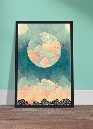 Moon with orange hue poster