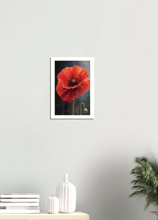 Poppy in the rain poster