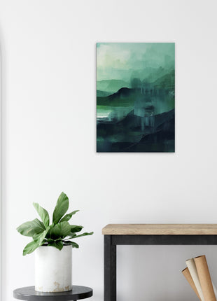 Green abstract sunrise landscape poster (part 3 of 3)