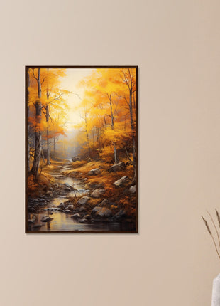 Orange forest in fall poster