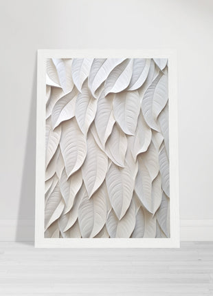 White 3D leaves poster