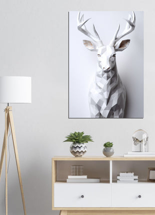 Geometric 3D deer poster