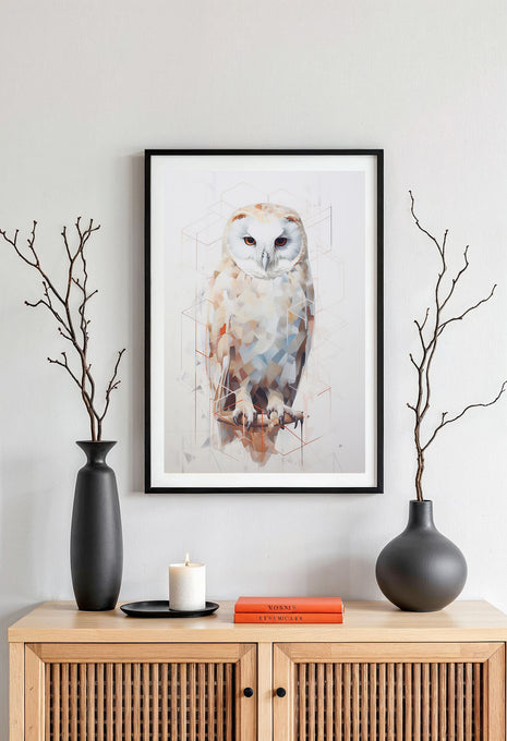 Geometric Owl Art Print